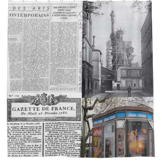 Rideau de douche Paris Journal français (Devant)