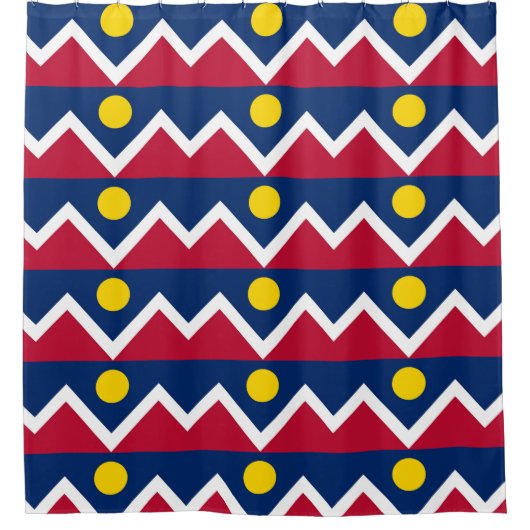 Rideau de douche patriotique avec drapeau de Denve (Devant)