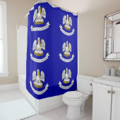 Rideau de douche patriotique avec drapeau de la Lo (En situation)