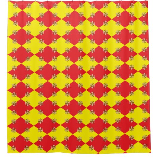 Rideau de douche patriotique avec drapeau de la Si (Devant)