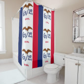 Rideau de douche patriotique avec drapeau de l'Iow (En situation)