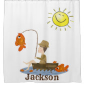 Rideau de douche Pêcheur Pêche Poisson Bateau Sun (Devant)