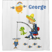 Rideau de douche Pêcheur Pêcheur Alligator de pois (Devant)