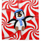 Rideau de douche Penguin de Noël (Devant)