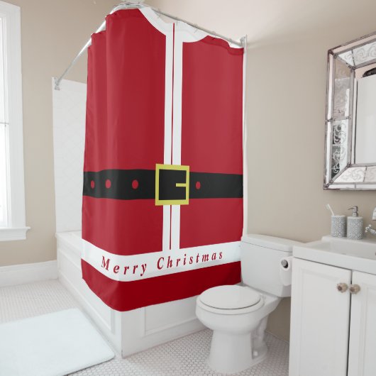 Rideau de douche Père Noël (En situation)