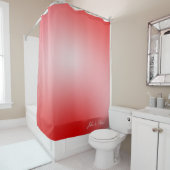 Rideau de douche personnalisé à dégradé rouge et b (En situation)