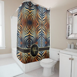 Rideau de douche personnalisé à motif zèbre vibran