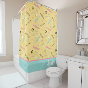 Rideau de douche personnalisé des années 80 et 90