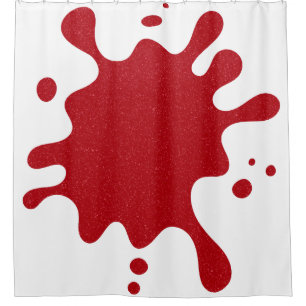 Rideau de douche personnalisé Rouge tomate éclabou