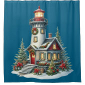Rideau de douche phare de Noël (Devant)