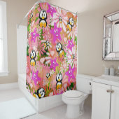 Rideau de douche Pingouin Floral (En situation)