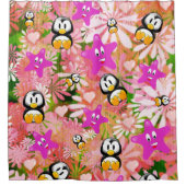 Rideau de douche Pingouin Floral (Devant)