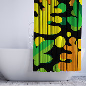 Rideau de douche plantes colorées