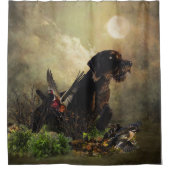 Rideau de douche pointeur À poils durs allemand (Devant)