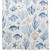 Rideau de douche Poisson côtier bleu (Devant)