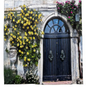 RIDEAU DE DOUCHE / PORTE RUSTIQUE AVEC ROSES (Devant)