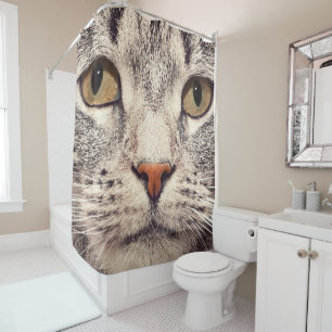 Rideau de douche pour chat de compagnie en gros pl