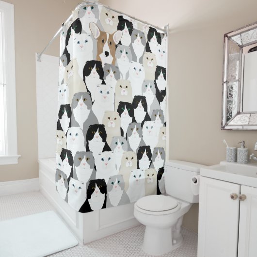 Rideau de douche pour chats et chiens (En situation)