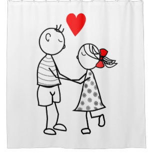 Rideau de douche pour couple amoureux