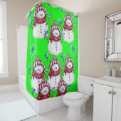 Rideau de douche pour enfants blanc rouge (En situation)