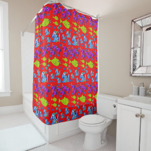 Rideau de douche pour enfants de poisson