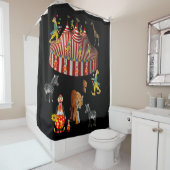 Rideau de douche pour enfants noir cirque (En situation)