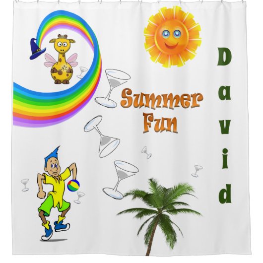 Rideau de douche pour enfants Sun Rainbow Giraffe (Devant)