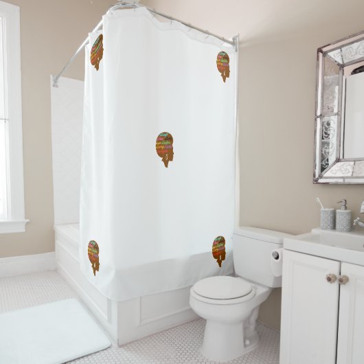 Rideau de douche pour femme Afro (En situation)