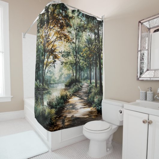 Rideau de douche Promenade dans les bois (En situation)