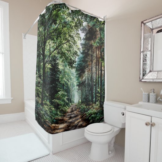 Rideau de douche Promenade dans les bois (En situation)