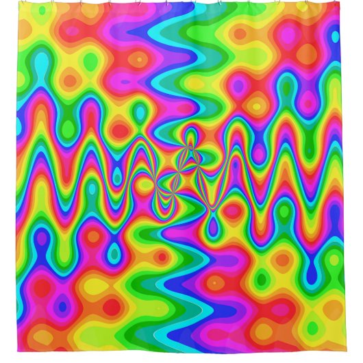 Rideau de douche psychédélique coloré (Devant)