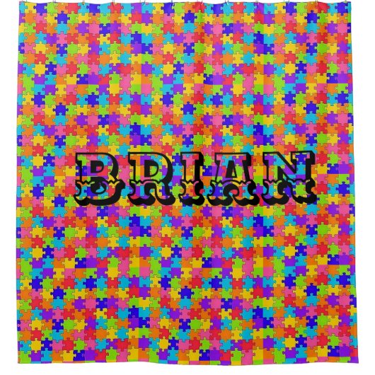 Rideau de douche Puzzle coloré (Devant)