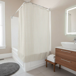 Rideau de douche rayé beige clair moderne
