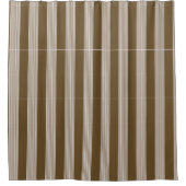 Rideau de douche rayé beige et marron (Devant)