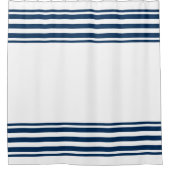 Rideau de douche rayé bleu marine blanc Nautical (Devant)