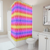 Rideau de douche rayé coloré (En situation)