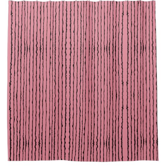 Rideau de douche rayé couleur saumon (Devant)