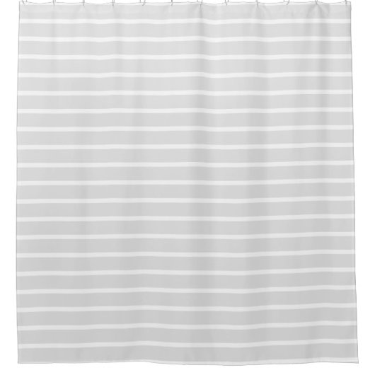 Rideau de douche rayé gris et blanc (Devant)