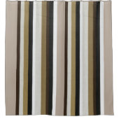 Rideau de douche rayé marron et beige (Devant)