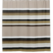 Rideau de douche rayé marron et beige (Devant)
