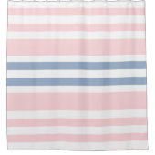 Rideau de douche rayé rose & blanc bleu (Devant)