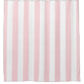 Rideau de douche rayé rose et blanc (Devant)