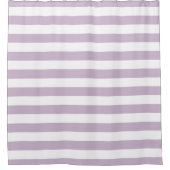 Rideau de douche rayé violet lilas et blanc (Devant)