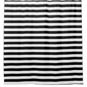Rideau de douche rayure noir et blanc (Devant)