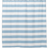 Rideau de douche rayures bleues ciel et blanches (Devant)