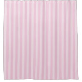 Rideau de douche rayures verticales rose bébé (Devant)