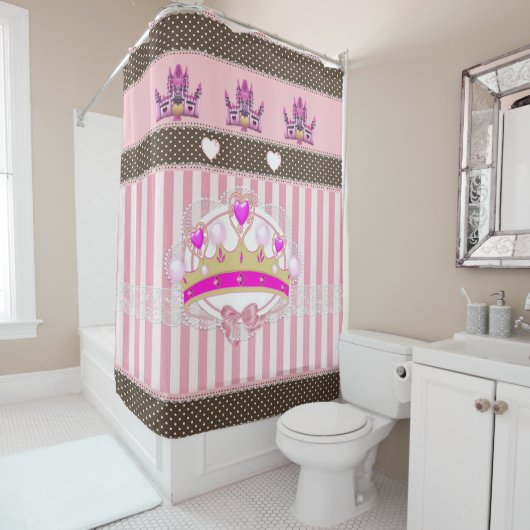 Rideau de douche Reine rose (En situation)