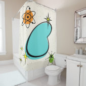 Rideau de douche Retro Atomic Boomerang (En situation)