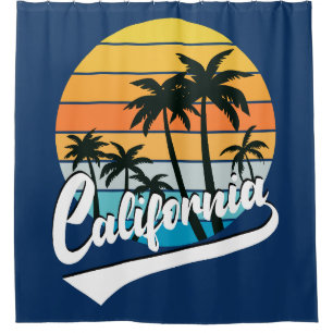 Rideau de douche Retro California Sunset