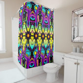 Rideau de douche Retro Pop Art - Vibrant & Jouant (En situation)